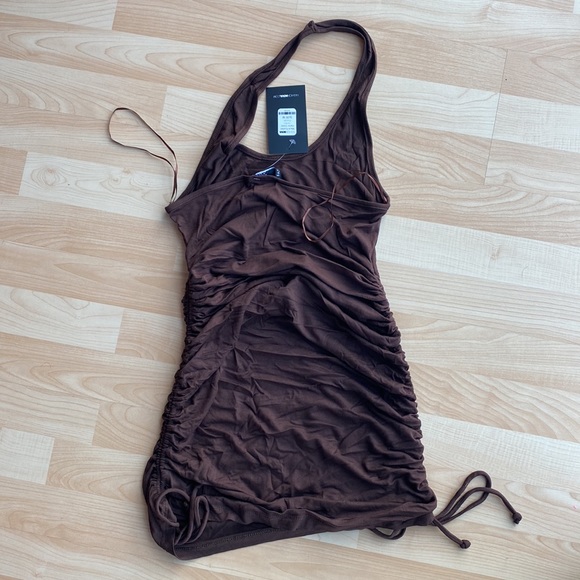 BRAND NEW. NEVER WORN RUSHED HALTER DRESS - Picture 4 of 4